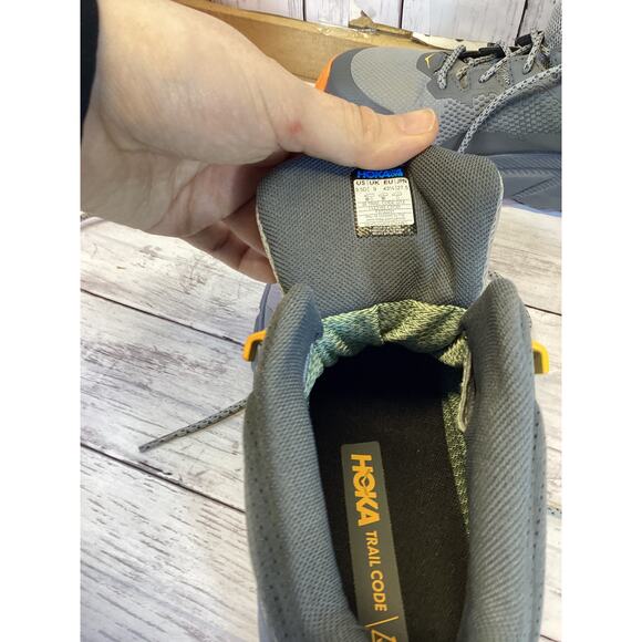 Hoka Men's Gray and Orange Hiking Shoes - Picture 3 of 6
